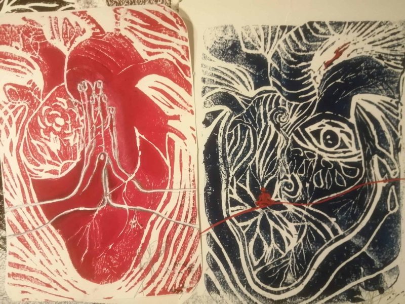 Monotypes et impression linogravure